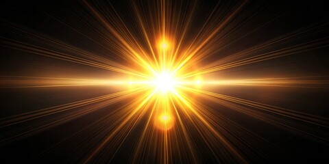 Obraz premium Abstract natural sun flare on the black , sunlight, rays, abstract, lens flare, bright, glowing, celestial