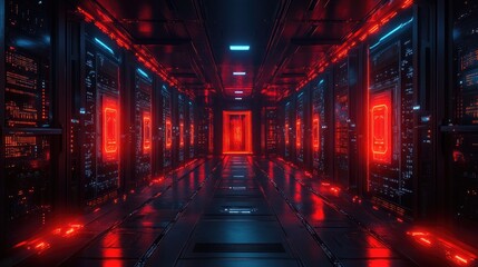 Futuristic Data Center with Quantum Encryption Technology