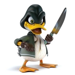 Obraz premium Duck murderer fantasy animal cartoon isolated whitebackground 16:9