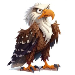 Fototapeta premium Eagle spy fantasy animal cartoon isolated whitebackground 16:9