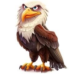 Obraz premium Eagle Time element animal cartoon isolated whitebackground 16:9