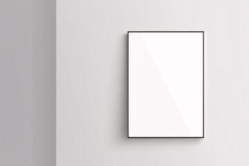 リアルなフォトフレームのモックアップ。白い空白の壁に垂直の大きな A3、A4 フレームのモックアップ。シンプル、クリーン、モダン、ミニマルなポスター フレーム。垂直の白い額縁のモックアップ。国際用紙サイズ	
