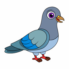 Pigeon bird cartoon vector art illustration