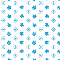 winter seamless pattern with blue snowflakes in a flat style