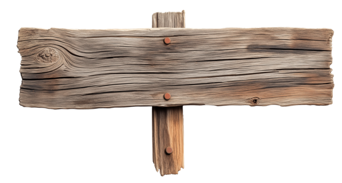 old wood guide signboard, rough weathered empty signpost text space plank cut out