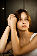 Obraz premium girl with long hair posing for the camera