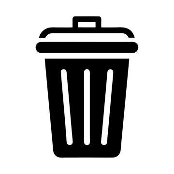 recommend clip art: Black silhouette rubbish bucket and trash icon and vector illustration