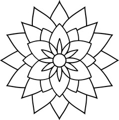 liner art mandala flower vector style