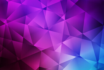 Fototapeta premium Light Pink, Blue vector shining triangular backdrop.