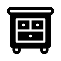 Drawer Glyph Icon. Single icon, glyph vector icon