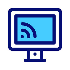 Smart Tv Mixed Icon. Single icon, line and colored vector icon