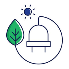 Green Energy Icon. Eco Technology Icon. Sustainable Innovation Icon. Vector Editable Stroke and Colors.