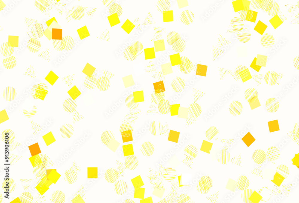 Sticker light orange vector texture with poly style with circles, cubes.