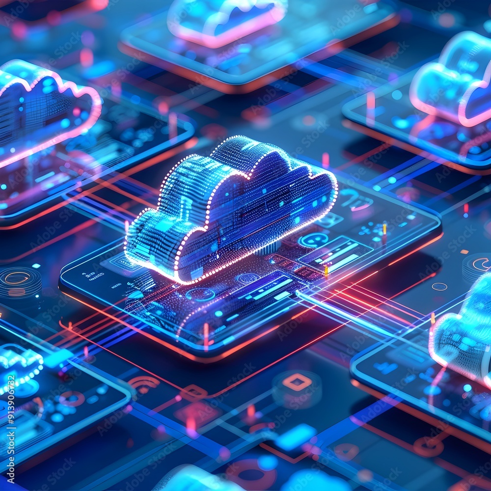Poster seamless cloud computing of futuristic syncing devices and data