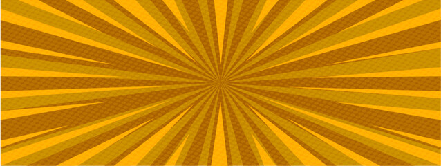 Orange comics background with rays