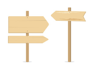 Wood signboard plank vintage element flat style, vector illustration.