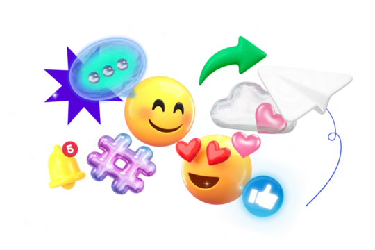 Digital marketing png collage remix, transparent background