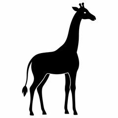 Girraf silhouette vector illustration style on a white background