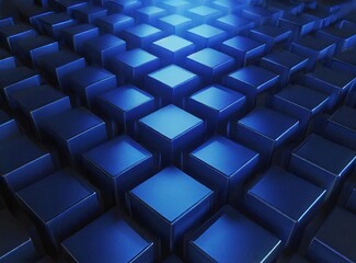 Fototapeta premium Blue Squared Floor Background