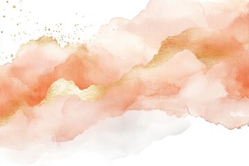 Fototapeta premium A painting of a pink and gold cloud with a gold line