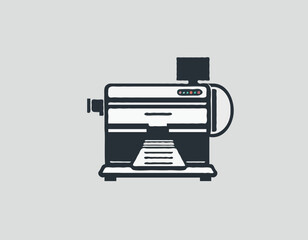 Printing machine icon flat vector template design trendy