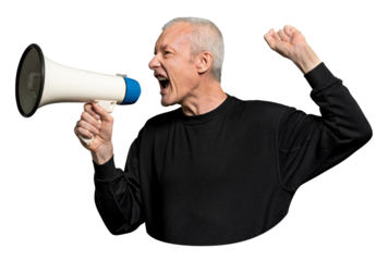 Male activist png sticker, transparent background