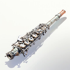 Fototapeta premium Watercolor Flute, clipart Illustration, Generative Ai