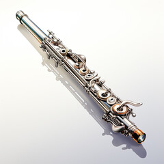 Fototapeta premium Watercolor Flute, clipart Illustration, Generative Ai