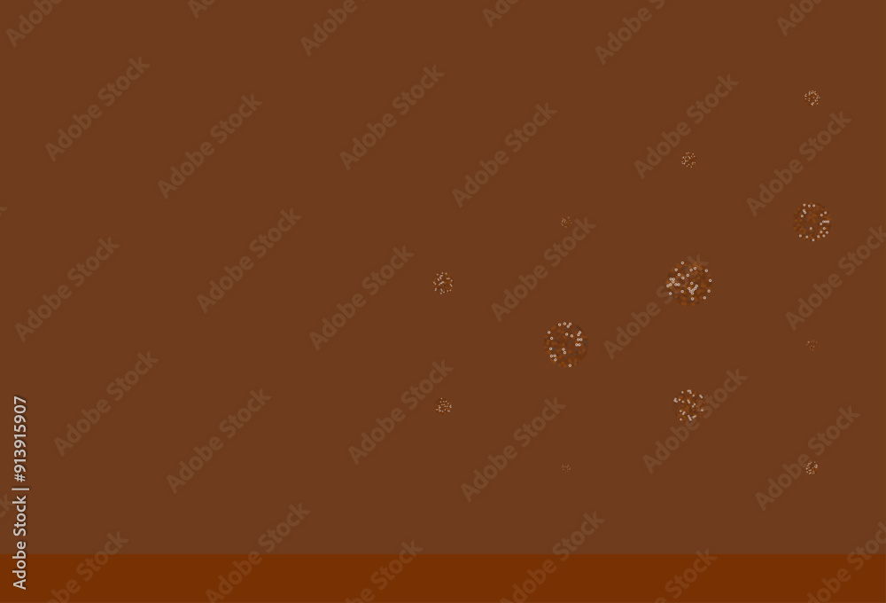 Sticker light orange vector pattern with spheres.