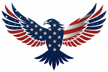 Eagle with the American flag vector illustration 
