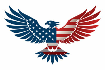Eagle with the American flag vector illustration 
