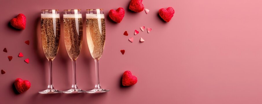 Couple sharing a toast with champagne flutes, Valentine, joyous celebration