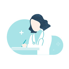 Female doctor character element transparent png