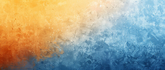 Fototapeta premium An abstract blend of blue and orange colors with frosty textures, evoking a sense of cold and warmth intertwined.