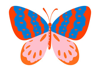 Pop art butterfly png sticker pink design element