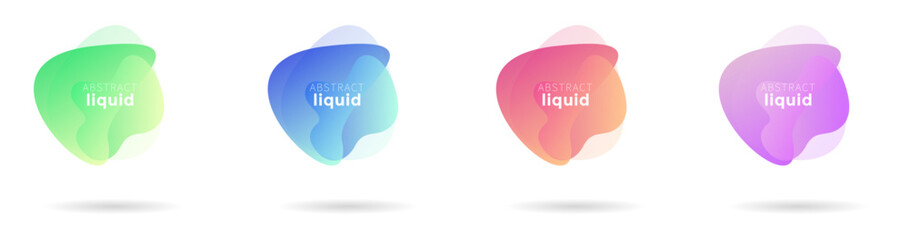 Modern set of abstract banners vector. flat geometric liquid gradientcolor