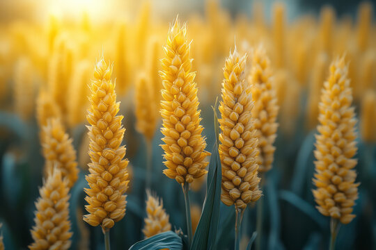 Artistic portrayal of genetically modified crops that are more resistant to pests and diseases,