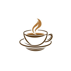 Obraz premium Stylized Illustration of a Cup of Coffee with Steam, generative ai image