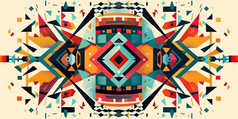 Fototapeta premium Abstract geometric shapes in bright colors.