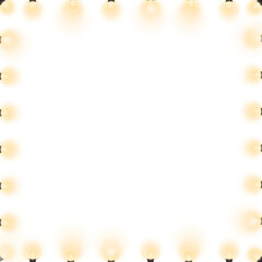 Fototapeta premium Festive lights png frame, square design, transparent background