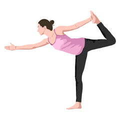 Dancer yoga pose png sticker, realistic illustration