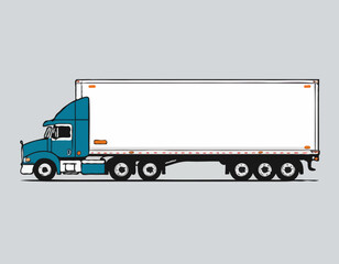 Semi Truck and Trailer 