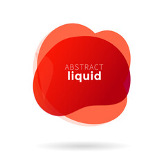 Abstract banners vector, flat geometric liquid gradient color, Red liquid