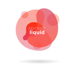 Abstract red background with waves, Red banner, Fluid banner, Liquid banner