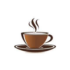 Obraz premium A steaming cup of coffee in a brown saucer, generative ai image