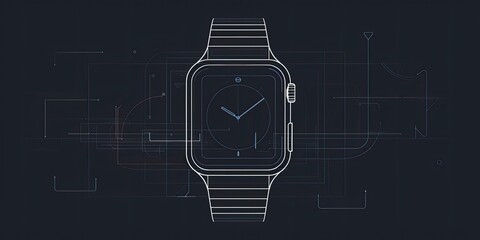 A smartwatch with a digital clock face.