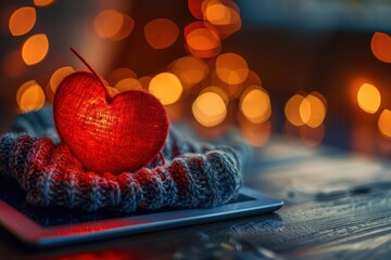 Heartthemed landing page on a tablet, Valentine, web marketing