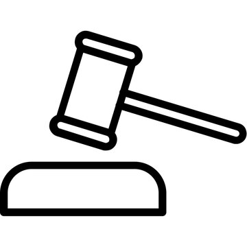 recommend clip art: Gavel vector icon in outline style 