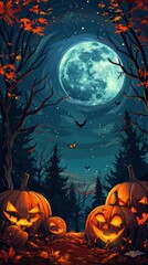 Fototapeta premium Scary wallpaper, phone screensaver for halloween