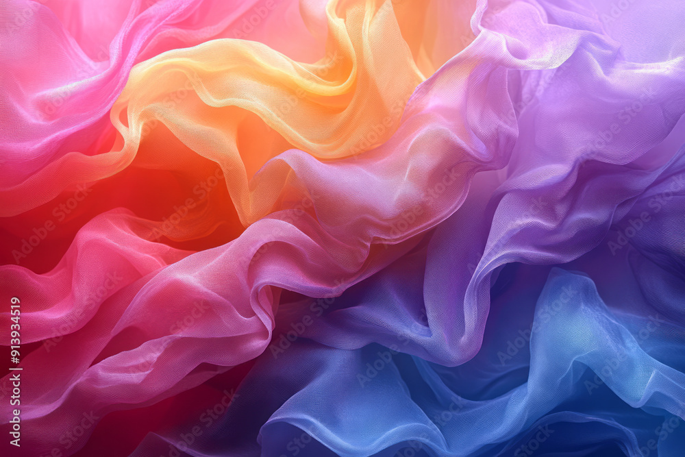 Leinwandbilder abstract representation of wax paper in neon hues, layered and twisted to create a dynamic texture,